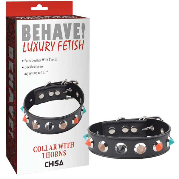 Collar With Thorns – Adjustable Collar Accessory > Bondage Gear > Collars & Leashes - Tophatter Daily Deals