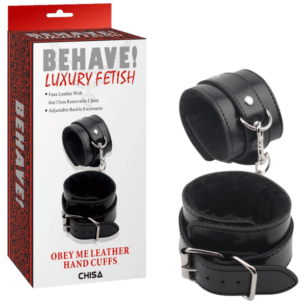 Obey Me Leather Hand Cuffs – Adjustable Metal Hook Handcuffs > Bondage Gear > Handcuffs - Tophatter Daily Deals