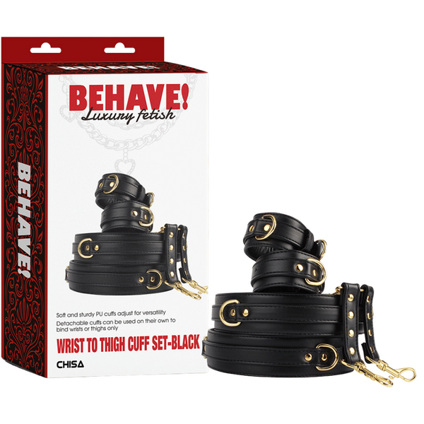 Wrist to Thigh Cuff Set – Adjustable Soft PU Cuffs Restraint Set > Bondage Gear > Restraints - Tophatter Daily Deals