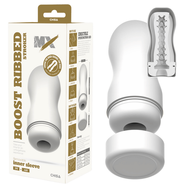 Boost Ribbed Stroker – Super-Soft 16cm Stroker > Sex Toys For Men > Masturbators Cup - Tophatter Daily Deals
