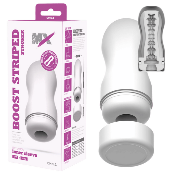 Boost Striped Stroker – Super-Soft 16cm Masturbator Sleeve > Sex Toys For Men > Masturbators Cup - Tophatter Daily Deals