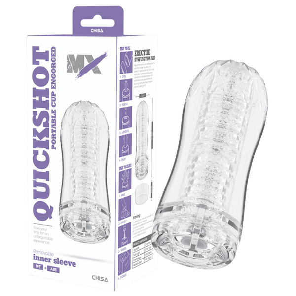 Quickshot Portable Cup Engorged – Super-Soft TPE and ABS Male Masturbator 7cm by 17cm > Sex Toys For Men > Masturbators Cup - Tophatter Daily Deals