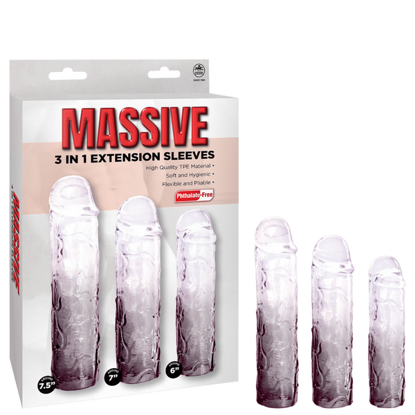 3 in 1 Extension Sleeve (Smoke) – High-Quality TPE Material Soft Flexible Sleeve with Multiple Sizes > Sex Toys For Men > Penis Sleeves - Tophatter Daily Deals