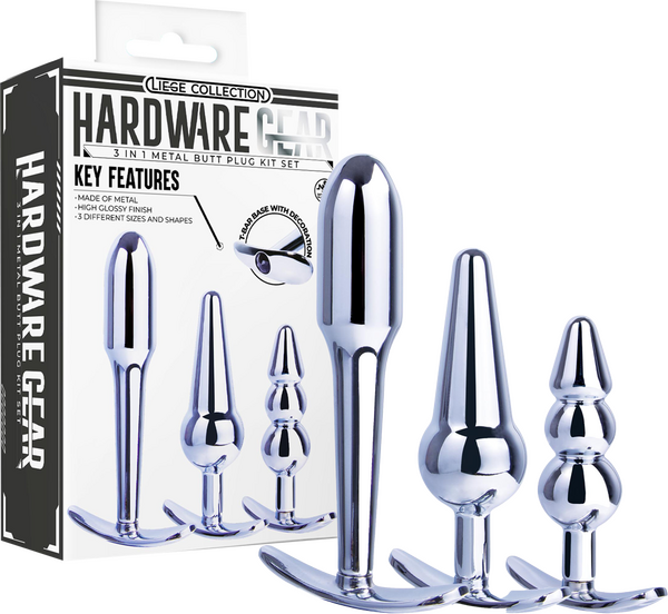 3 in 1 Metal Butt Plug Kit – High Gloss Finish Metal Butt Plugs > Anal Range > Butt Plug Kits - Tophatter Daily Deals