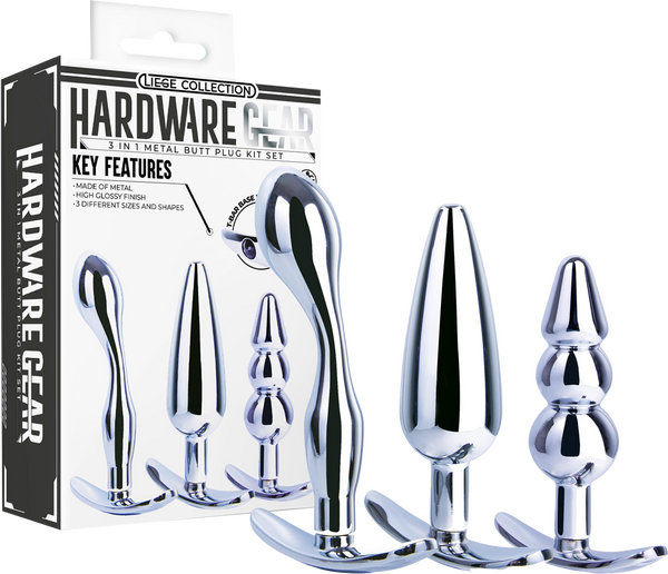 3 in 1 Metal Butt Plug Kit – High Gloss Finish Metal Butt Plug Set > Anal Range > Butt Plug Kits - Tophatter Daily Deals