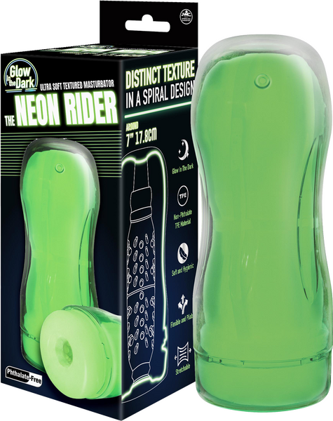 The Neon Rider Masturbator – Glow in the Dark Soft Flexible Masturbator 7 Inch > Sex Toys For Men > Masturbators Cup - Tophatter Daily Deals