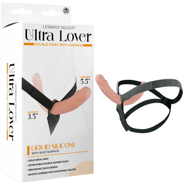 Ultra Lover Double Dong Penetrix with Harness – Ergonomic Silicone Dildo Set > Dildos > Strap On Dildos - Tophatter Daily Deals