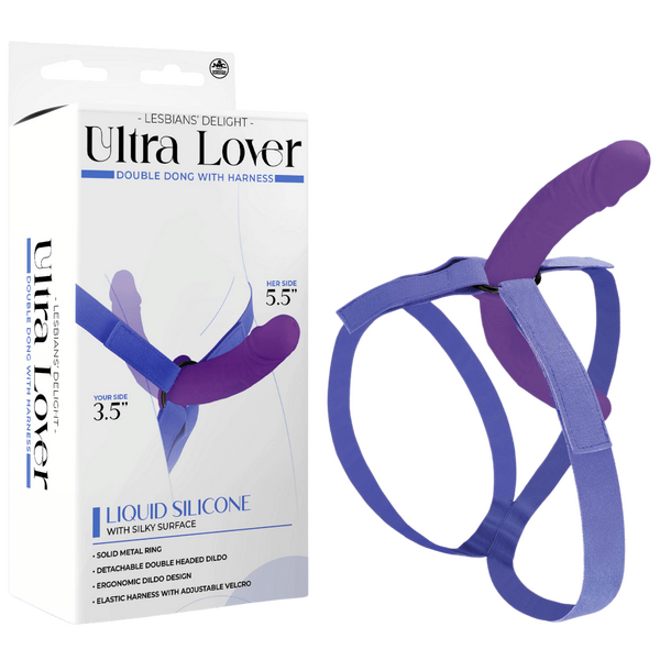 Ultra Lover Double Dong Penetrix with Harness – Ergonomic Silicone Dildo Set > Dildos > Strap On Dildos - Tophatter Daily Deals
