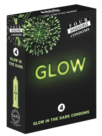 Four Seasons Glow N' Dark (Glow in the Dark) – Lubricated Condom 4 Pack > Essentials > Condoms - Tophatter Daily Deals