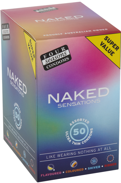 Four Seasons Naked Sensations – Ultra Sensitive Lubricated Condoms - Assorted 50 Pack > Essentials > Condoms - Tophatter Daily Deals