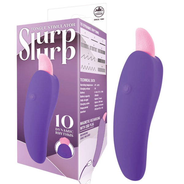 Slurp Slurp Tongue Stimulator – Magnetic Rechargeable 10 Rhythm Vibrator > Sex Toys For Ladies > Clitoral Vibrators and Stimulators - Tophatter Daily Deals