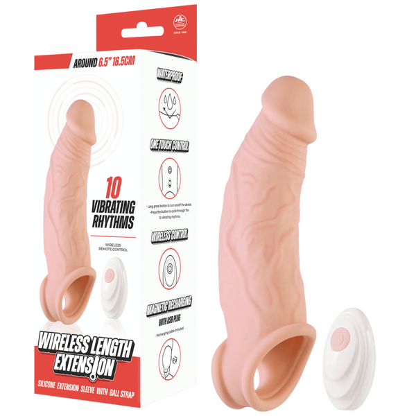 Wireless Length Extension – Waterproof 6.5 Inch Vibrating Extension Device > Sex Toys For Men > Penis Sleeves - Tophatter Daily Deals