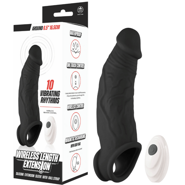 Wireless Length Extension – Waterproof 6.5 Inch Vibrating Extension Device > Sex Toys For Men > Penis Sleeves - Tophatter Daily Deals