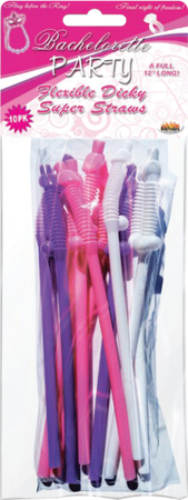 Dicky Straws 12 Inch Super Flex Tip Straws – Pack of 10 Drinking Straws > Novelties > Bachelor & Bachelorette Items - Tophatter Daily Deals