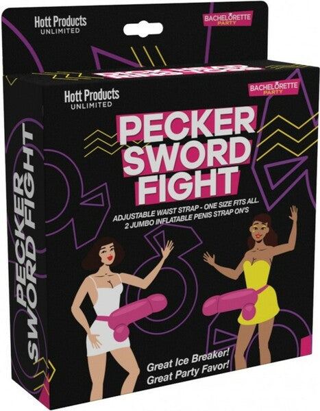 Bachelorette Pecker Sword Fight – Inflatable Strap-On Party Game Set > Novelties > Bachelor & Bachelorette Items - Tophatter Daily Deals
