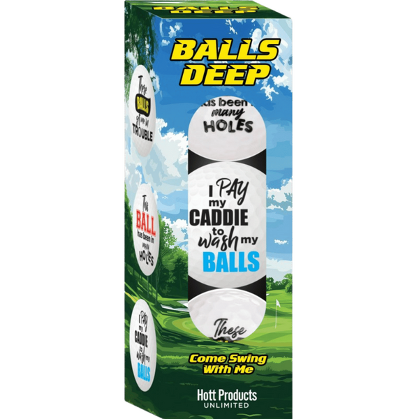 Balls Deep Novelty Golf Balls – Set of 3 Humorous Golf Ball Set > Novelties > Gag Gifts - Tophatter Daily Deals