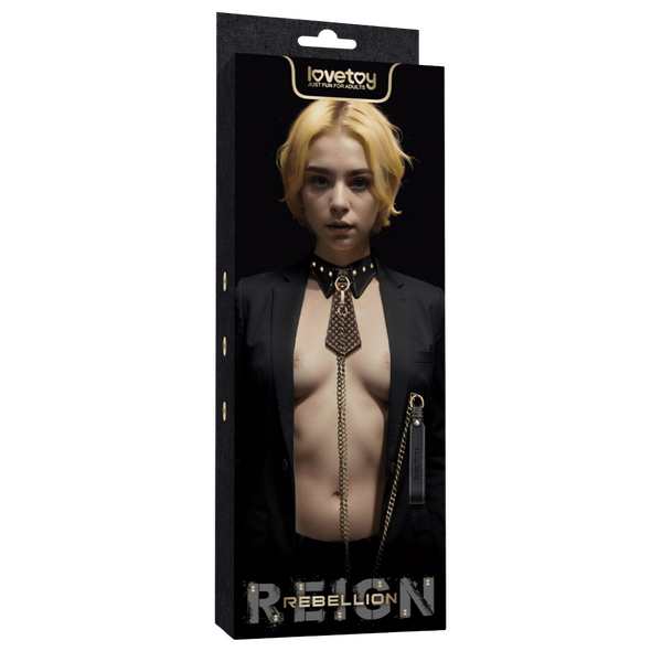 Rebellion Reign Collar with Leash – Luxury PU Leather Bondage Accessory > Bondage Gear > Collars & Leashes - Tophatter Daily Deals