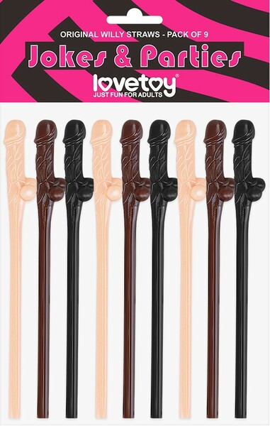 Lovetoy Pack of 9 Willy Straws – Drinking Straws Set > Novelties > Party Supplies - Tophatter Daily Deals