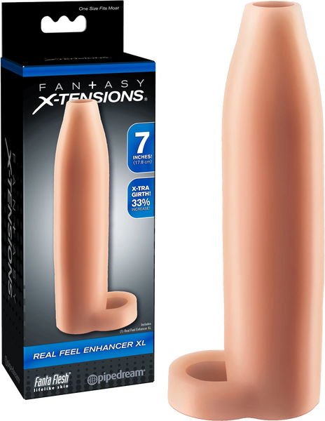 Fantasy X-tensions Real Feel Enhancer XL – 7 Inch Erection Enhancer > Sex Toys For Men > Penis Sleeves - Tophatter Daily Deals