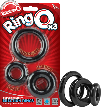 RingO X3 Cock Rings Mixed Pack - Black > Cock Ring > Sets - Tophatter Daily Deals