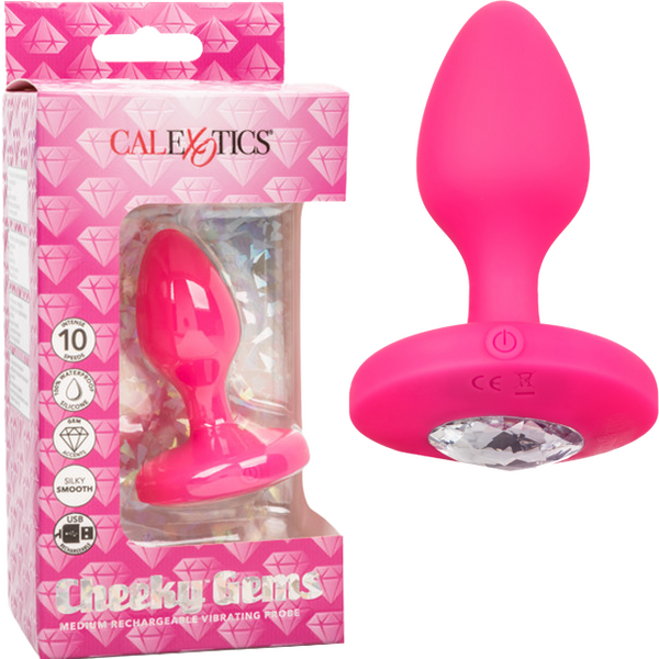 Cheeky Gems Medium Rechargeable Vibrating Probe – Silicone Vibrator > Anal Range > Vibrating Butt Plugs - Tophatter Daily Deals
