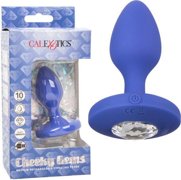 Cheeky Gems Medium Rechargeable Vibrating Probe – Flexible Silicone Vibrator > Anal Range > Jewel Butt Plugs - Tophatter Daily Deals