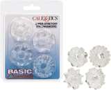 Basic Essentials Super Stretchy TPR Enhancer Sleeves – Set of Four Sleeve Enhancers > Cock Ring > Sets - Tophatter Daily Deals
