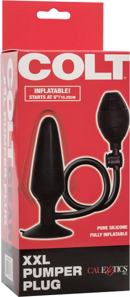 Colt XXL Pumper Plug Black Silicone Inflatable Anal Plug with Squeeze Bulb and Quick Release Valve > Anal Range > Tunnel and Stretchers - Tophatter Daily Deals