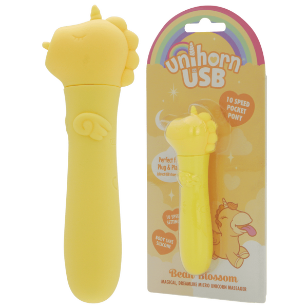 Unihorn USB Bullet (Bean Blossom Yellow) – Rechargeable 10-Speed Silicone Vibrator > Vibrators > Ladies > Clitoral Vibrators and Stimulators - Tophatter Daily Deals