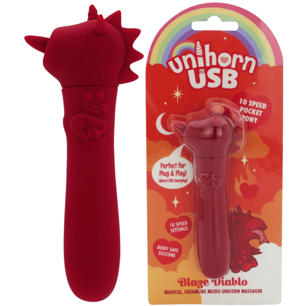 Unihorn Blaze Diablo (Red) – USB Rechargeable Silicone Bullet Vibrator with 10 Speeds > Vibrators > Ladies > Clitoral Vibrators and Stimulators - Tophatter Daily Deals