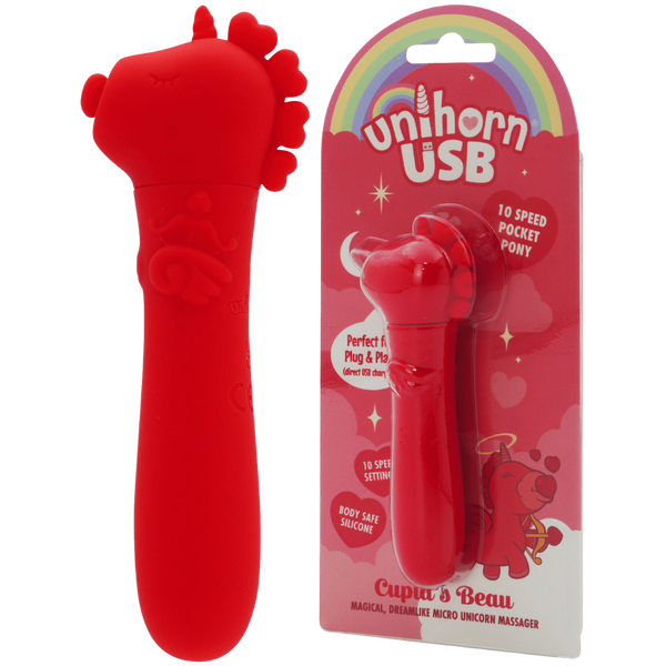 Unihorn Cupid's Beau (Red) – Silicone USB Bullet Vibrator with 10 Speeds > Sex Toys For Ladies > Clitoral Vibrators and Stimulators - Tophatter Daily Deals