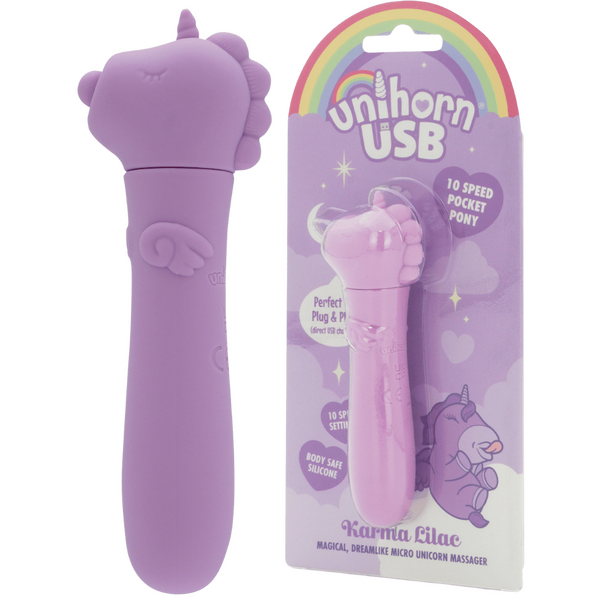 Unihorn Karma Lilac – USB Rechargeable Silicone Bullet Vibrator with 10 Speeds > Vibrators > Ladies > Clitoral Vibrators and Stimulators - Tophatter Daily Deals