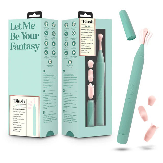 Blush Sage (Green) – Luxury Oscillating Wand Vibrator > Vibrators > Ladies > Clitoral Vibrators and Stimulators - Tophatter Daily Deals