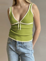 Lace-Up Backless Tank Top For Women Green Blouses - Tophatter Daily Deals