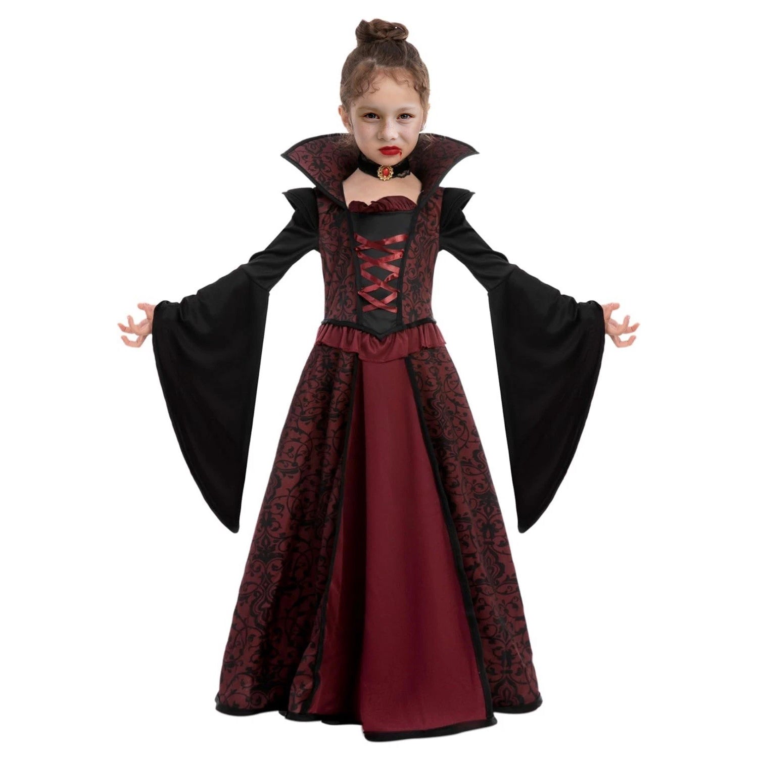 Ladies Vampire Costume - Women’s Gothic Halloween Dress Up Outfit Spooky Vampire Queen Fancy Dress Ladies vampire costume - Tophatter Daily Deals