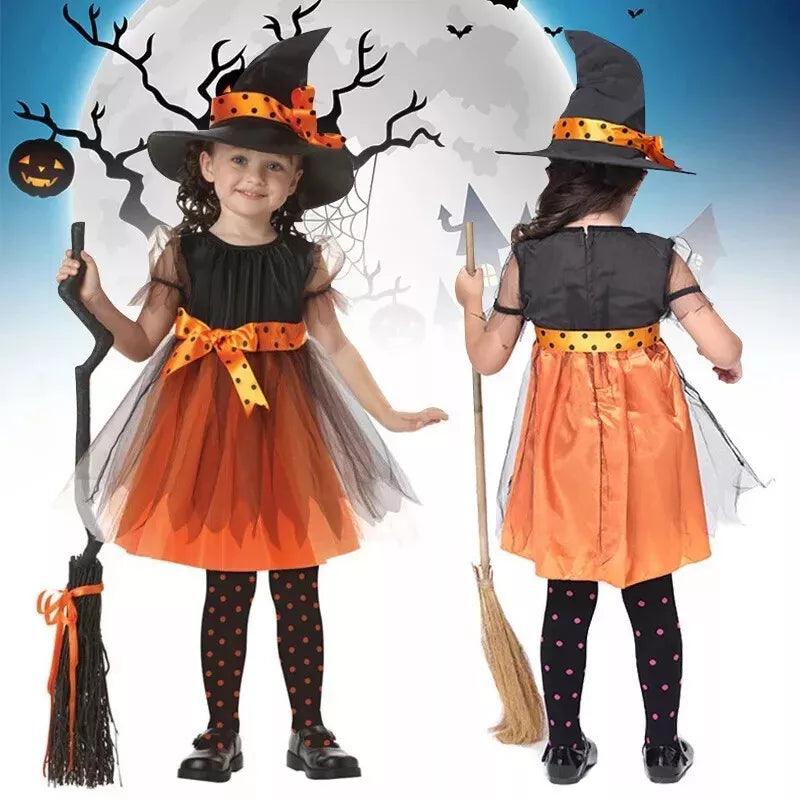 Witch Halloween Costume - Girls Witches Hat Costume Set Kids Fancy Dress Witch Cosplay Outfit UK Festive & Franchise - Tophatter Daily Deals