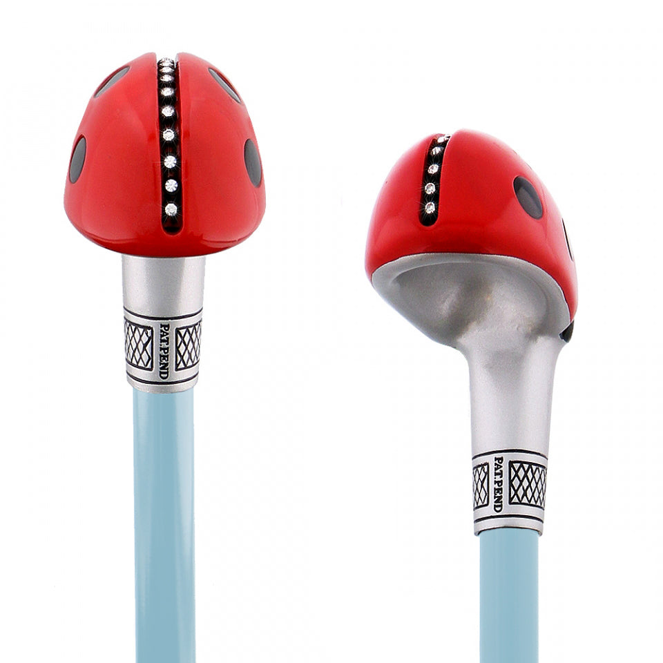 Lady Bug Lola Signature Carbon Fiber Walking Cane - 1 Sky Blue Shaft Superlite Carbon Fiber Walking Canes - Tophatter Daily Deals