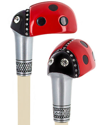 Lady Bug Lola Signature Carbon Fiber Walking Cane - 1 Ivory Shaft Superlite Carbon Fiber Walking Canes - Tophatter Daily Deals