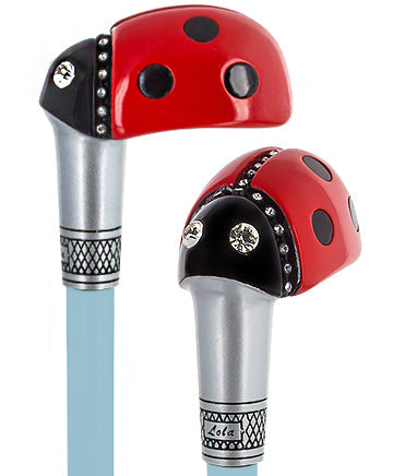 Lady Bug Lola Signature Carbon Fiber Walking Cane - 1 Sky Blue Shaft Superlite Carbon Fiber Walking Canes - Tophatter Daily Deals