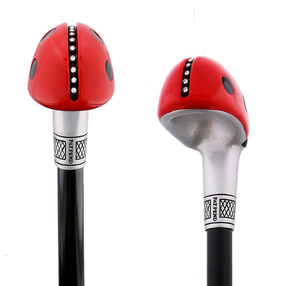 Lady Bug Lola Signature Carbon Fiber Walking Cane - 1 Black Shaft Superlite Carbon Fiber Walking Canes - Tophatter Daily Deals