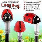 Lady Bug Lola Signature Carbon Fiber Walking Cane - 1 Black Shaft Superlite Carbon Fiber Walking Canes - Tophatter Daily Deals