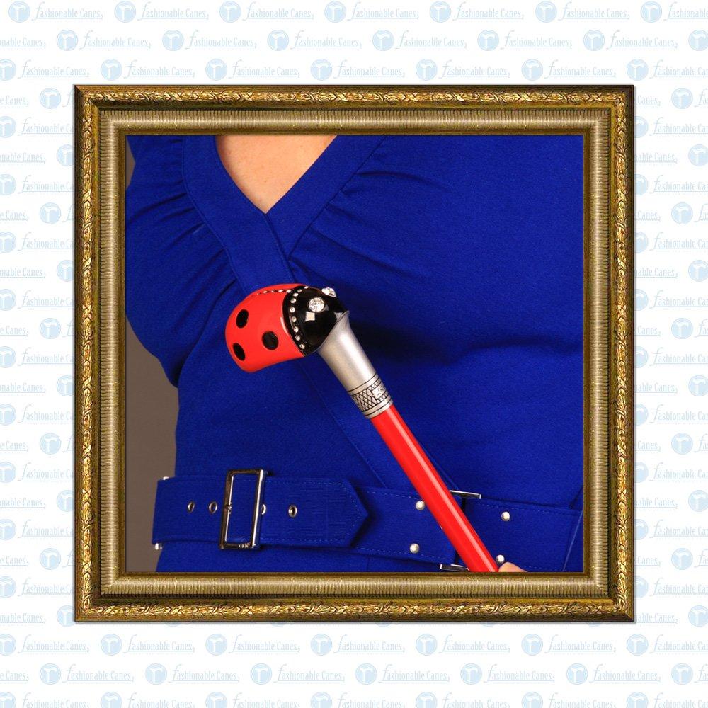 Lady Bug Lola Signature Carbon Fiber Walking Cane - 1 Black Shaft Superlite Carbon Fiber Walking Canes - Tophatter Daily Deals