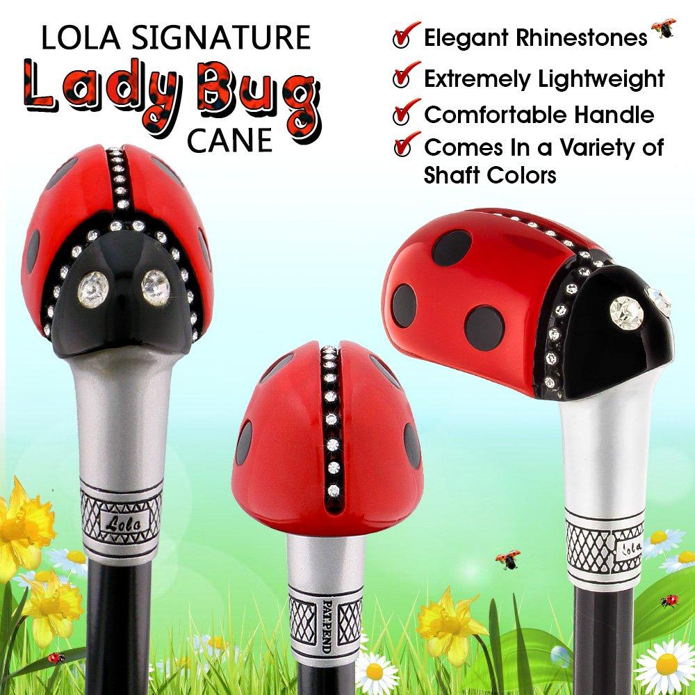 Lady Bug Lola Signature - 2 Shaft Deluxe Kit - Carbon Fiber Walking Cane in Black, & Your Choice Superlite Carbon Fiber Walking Canes - Tophatter Daily Deals