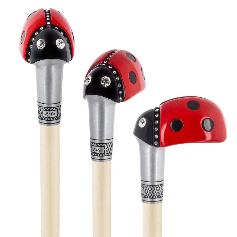 Lady Bug Lola Signature Carbon Fiber Walking Cane - 1 Ivory Shaft Superlite Carbon Fiber Walking Canes - Tophatter Daily Deals