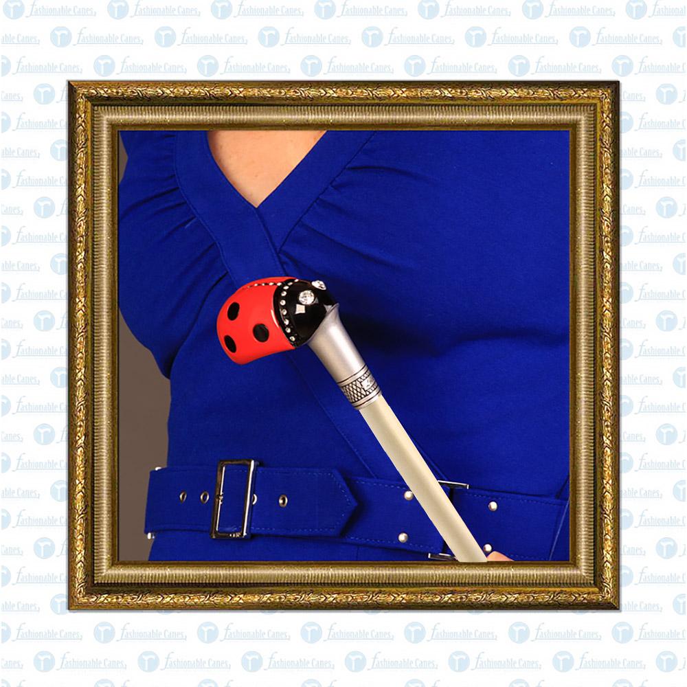 Lady Bug Lola Signature Carbon Fiber Walking Cane - 1 Ivory Shaft Superlite Carbon Fiber Walking Canes - Tophatter Daily Deals