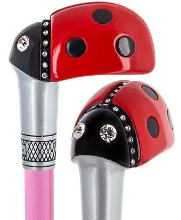 Lady Bug Lola Signature Carbon Fiber Walking Cane - 1 Pink Shaft Superlite Carbon Fiber Walking Canes - Tophatter Daily Deals