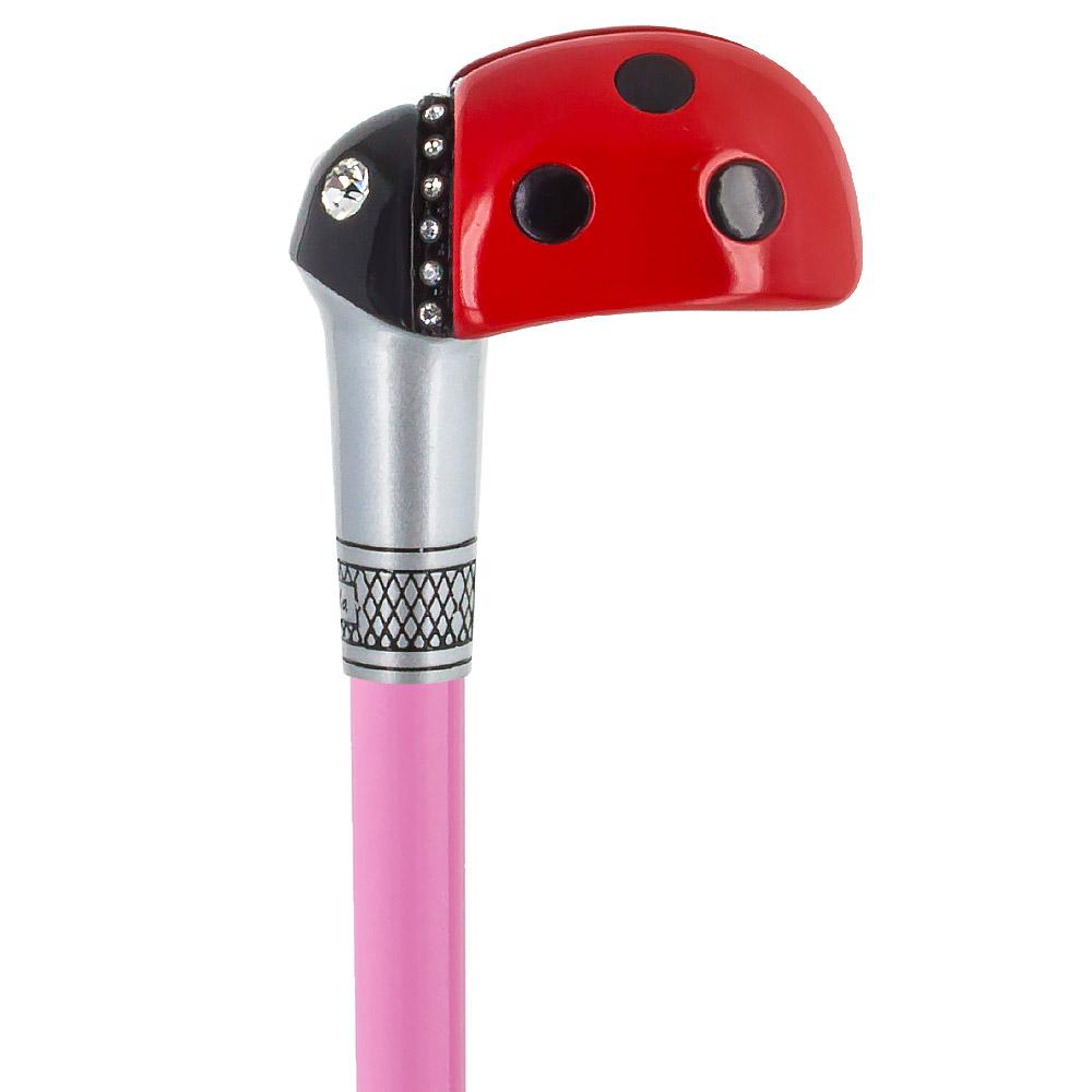 Lady Bug Lola Signature Carbon Fiber Walking Cane - 1 Pink Shaft Superlite Carbon Fiber Walking Canes - Tophatter Daily Deals
