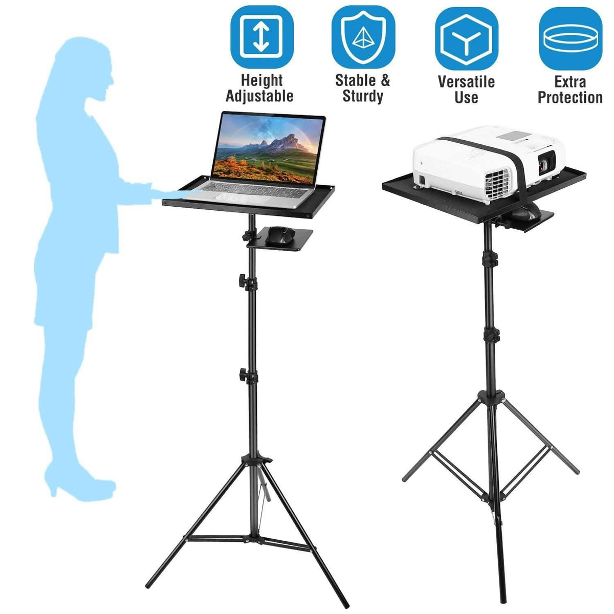 Laptop Projector Tripod Stand Adjustable Height Computer Accessories - Tophatter Daily Deals