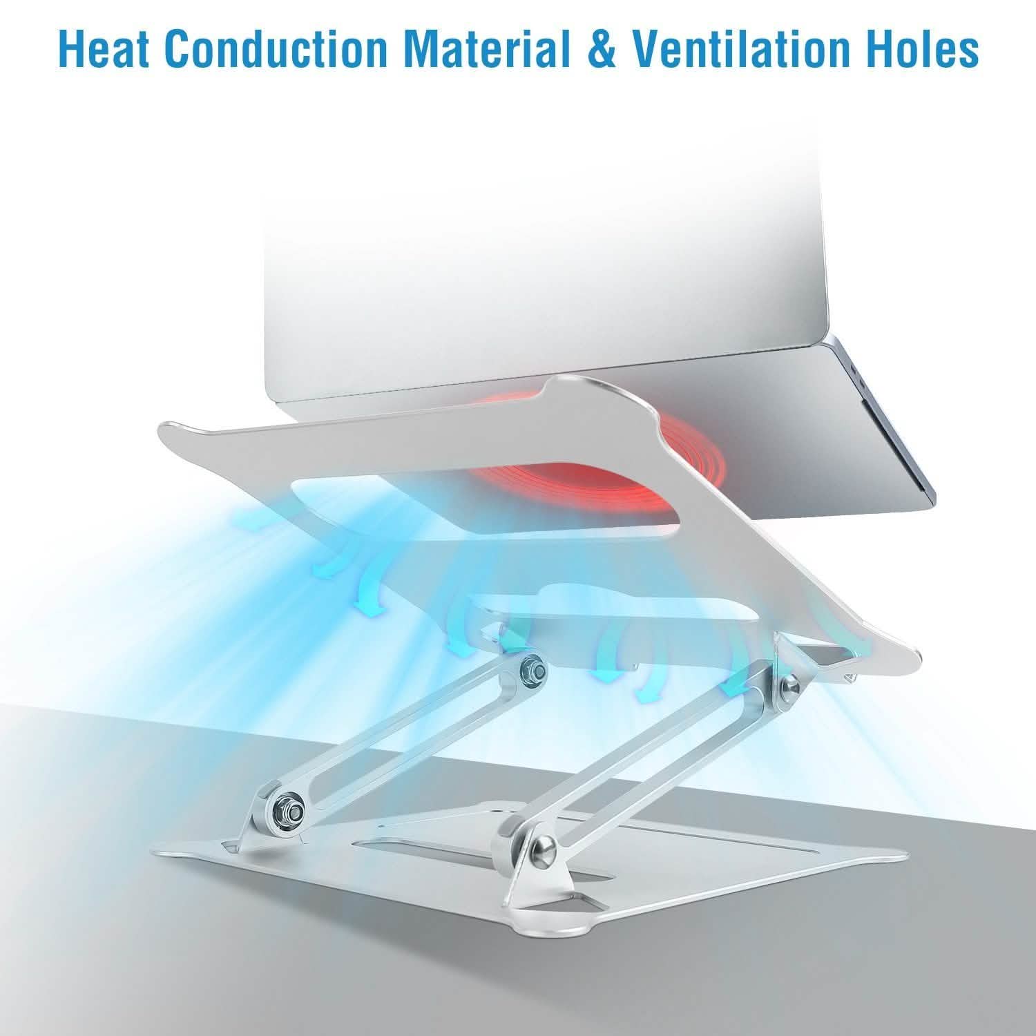 Laptop Stand Aluminum Angle Adjustable Computer Holder Riser Heat Vent Computer Accessories - Tophatter Daily Deals