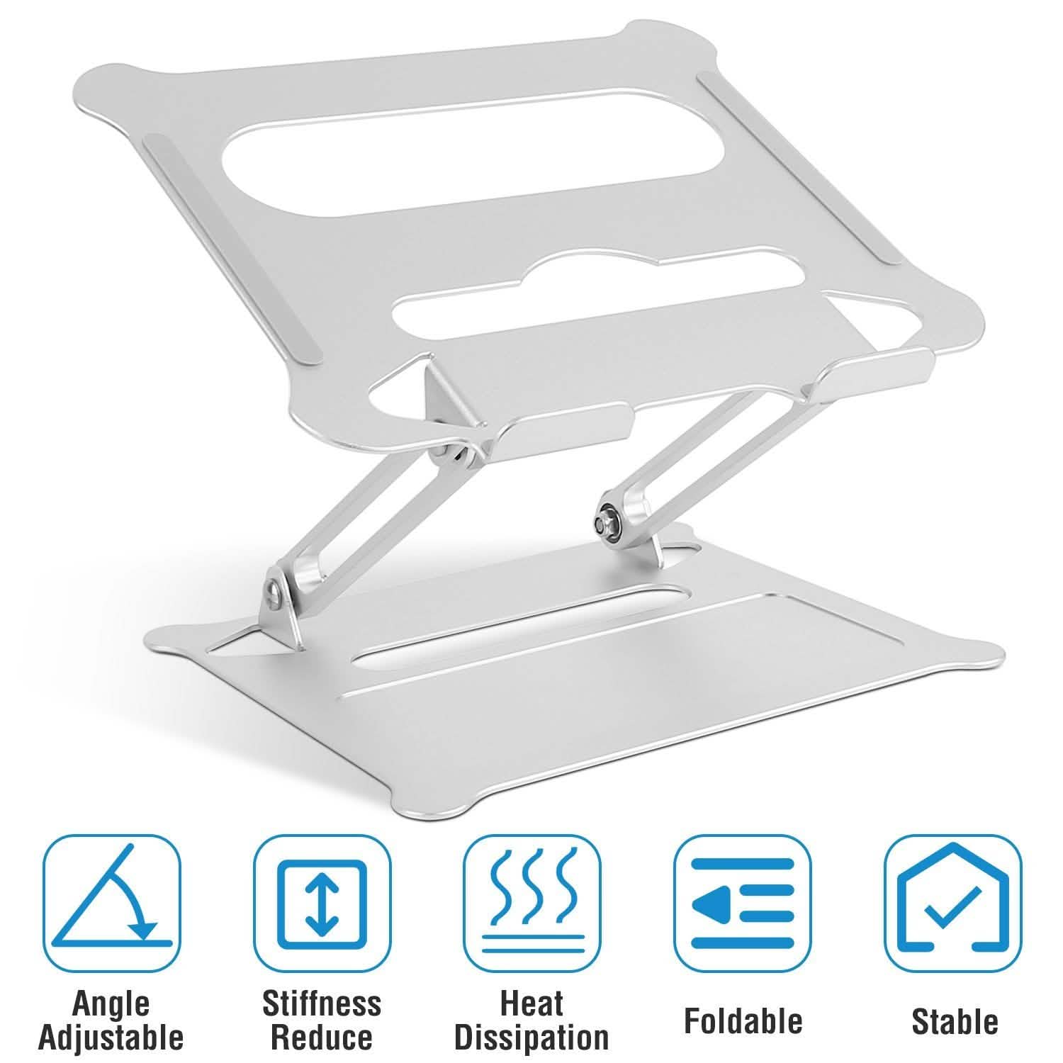 Laptop Stand Aluminum Angle Adjustable Computer Holder Riser Heat Vent Computer Accessories - Tophatter Daily Deals